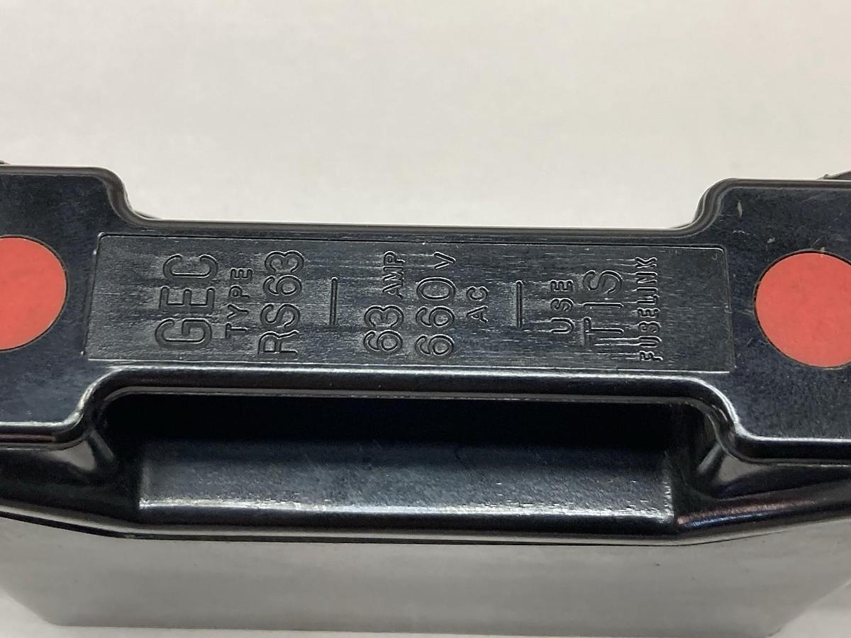 Used GEC,Type RS63,Fuse Holder Carrier 63A 660Vac