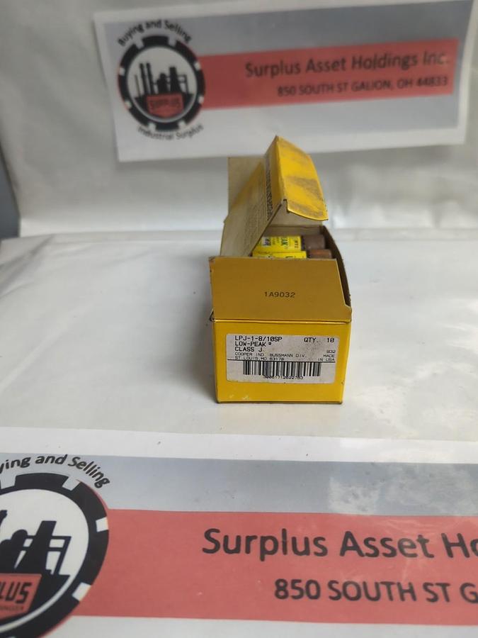 COOPER BUSSMANN,LPJ-1-8/10SP,LOW PEAK 8/10 AMP FUSES BOX OF 10 NOS
