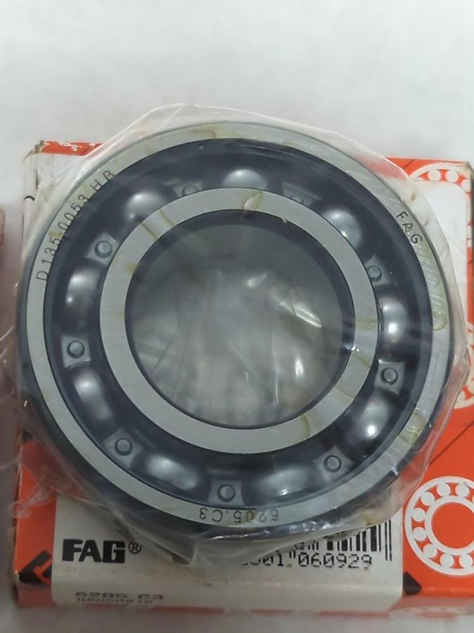FAG,6205-C3,DEEP GROOVE BALL BEARING 25MM BORE LOT OF 2 NOS