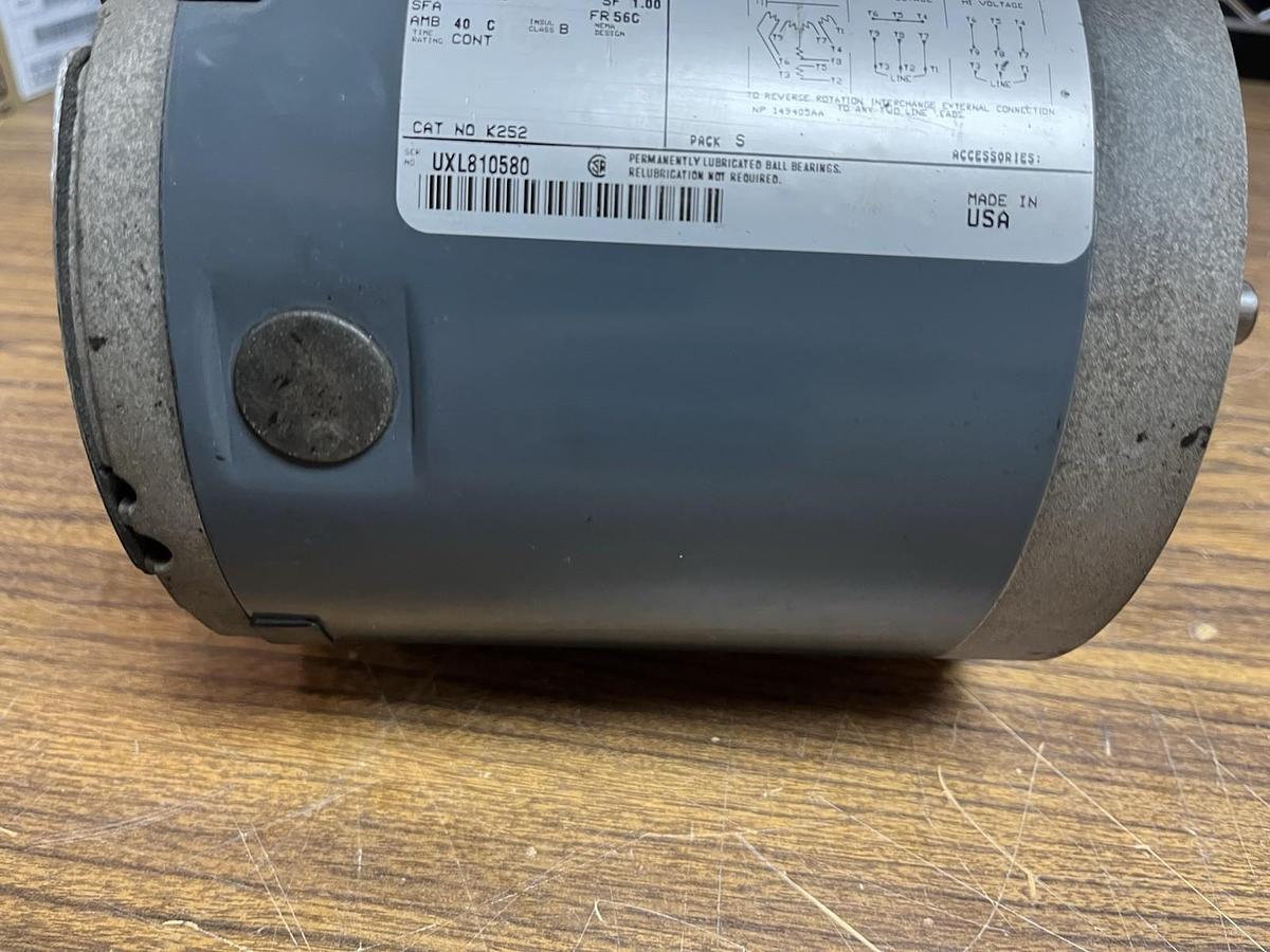 Used GE,5K49DN4130,MOTOR 1/4HP 1725RPM 3PH 56C