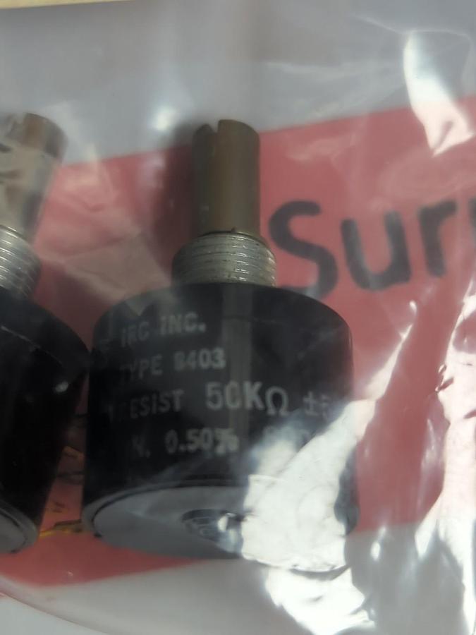 IRC INC.,8906,TYPE 8403 POTENTIOMETER 50K OHMS LIN.0.50% LOT OF 2 PRE-OWNED