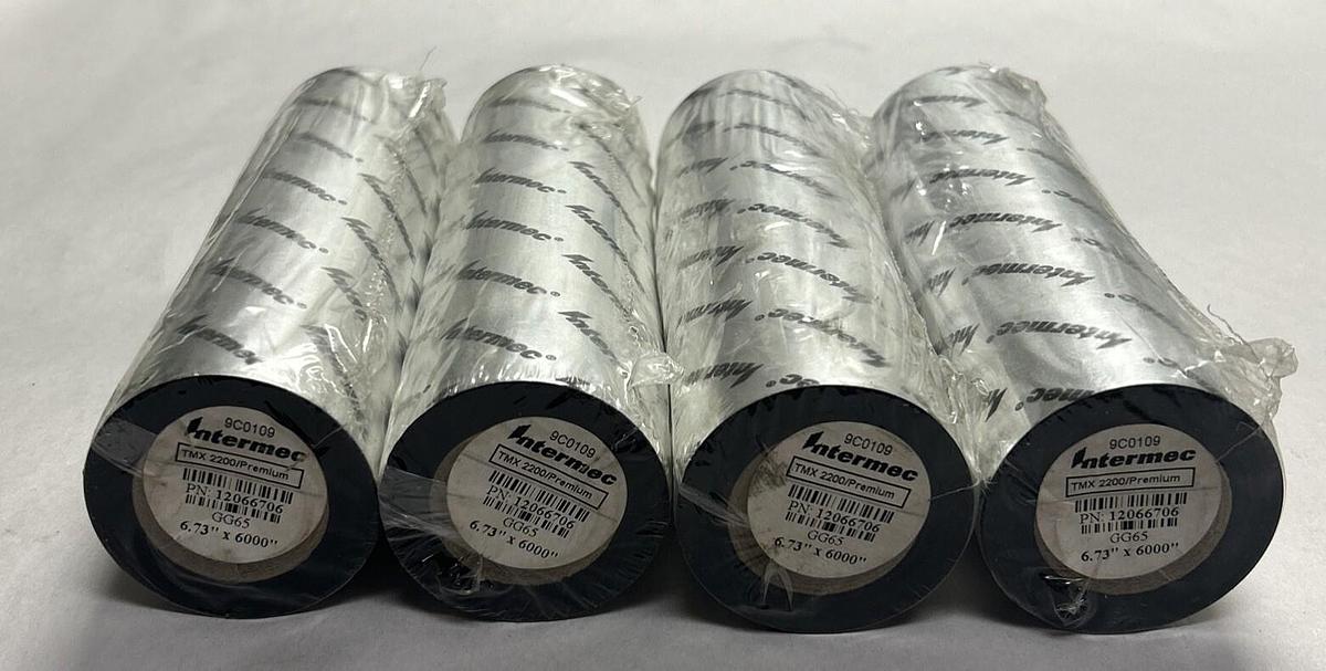 INTERMEC,12066706,RIBBON 6.732 X 6000" PREMIUM WAX RESIN LOT OF 4 NOS