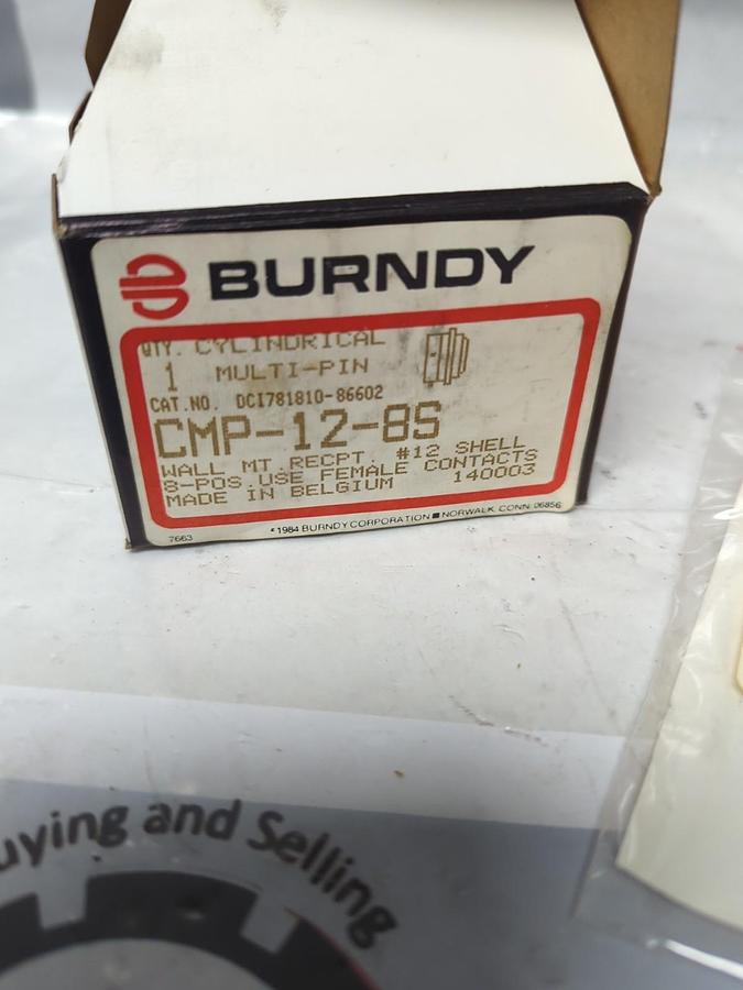 BURNDY,CMP-12-8S,CYLINDRICAL MULTI-PIN 8-CORE SOCKET NOS