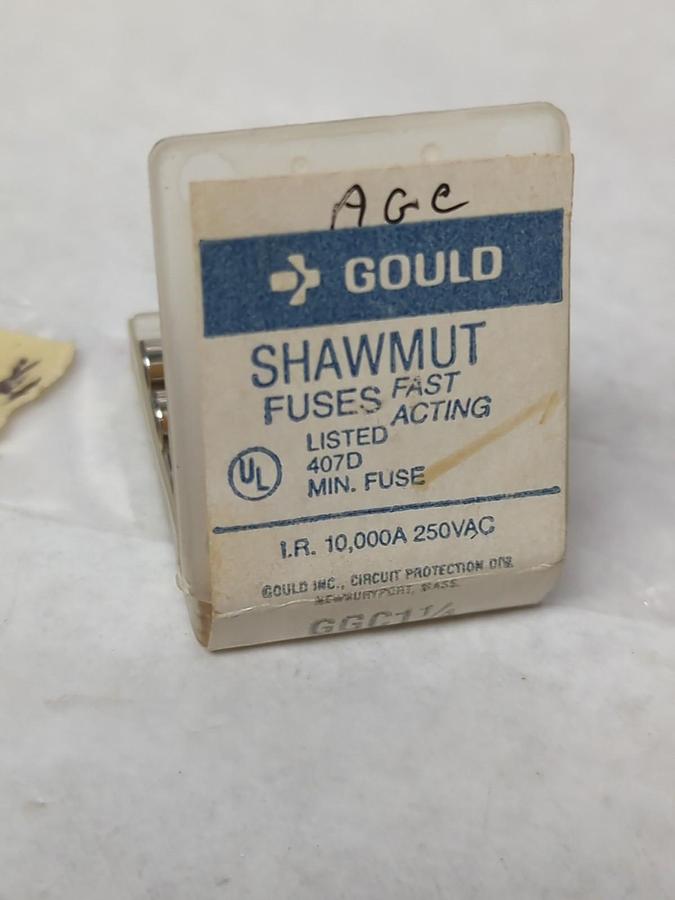 GOULD SHAWMUT,GGC-1-1/4,FAST ACTING 1-1/4 AMP LOT OF 10 NOS