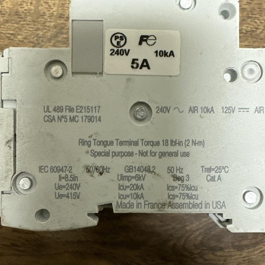 Used Schneider Multi 9,C60 5A,Circuit Breaker