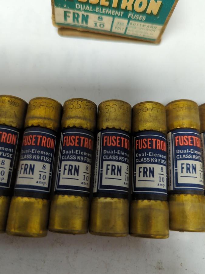 COOPER BUSSMANN,FRN-8/10,FUSETRON FUSES..BOX OF 9..NOS