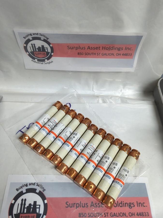 Used FERRAZ SHAWMUT,TRS-15R,TRI-ONIC 15 AMP FUSE LOT OF 11 PRE-OWNED