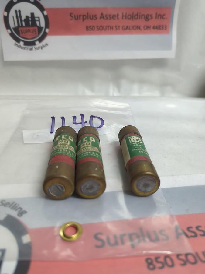 Used ECO,1140,ONE-TIME 3 AMP FUSE LOT OF 3 PRE-OWNED