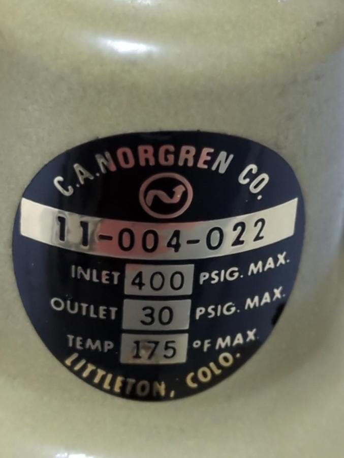 Used NORGREN,11-004-022,PRESSURE REGULATOR PRE-OWNED