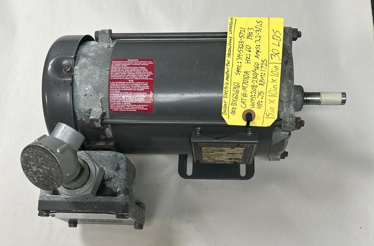 Used BALDOR,M7010A,EXPLOSION PROOF MOTOR 3/4HP 208-230/460V 1725RPM 3PH 56 FRAME
