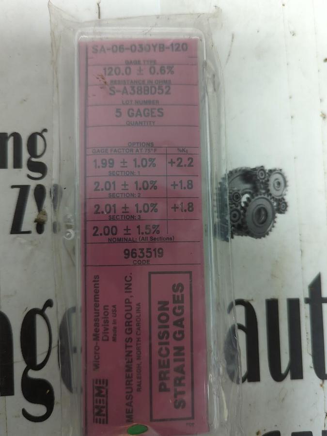 MICRO-MEASUREMENTS,SA-06-030YB-120, PRECISION STRAIN GAUGES 5 PK NOS