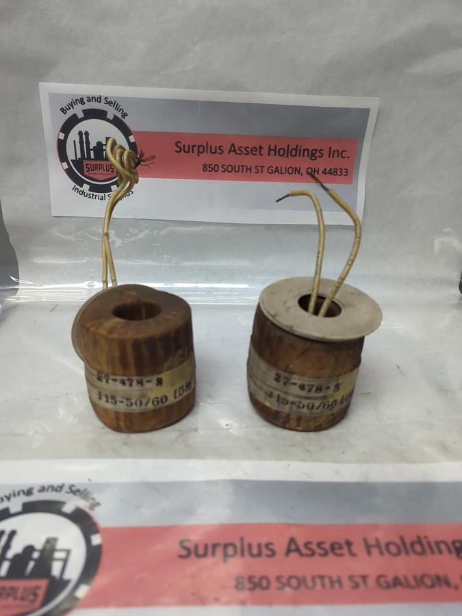 Used ASCO,27-478-8,COIL 115-50/60 LOT OF 2 PRE-OWNED