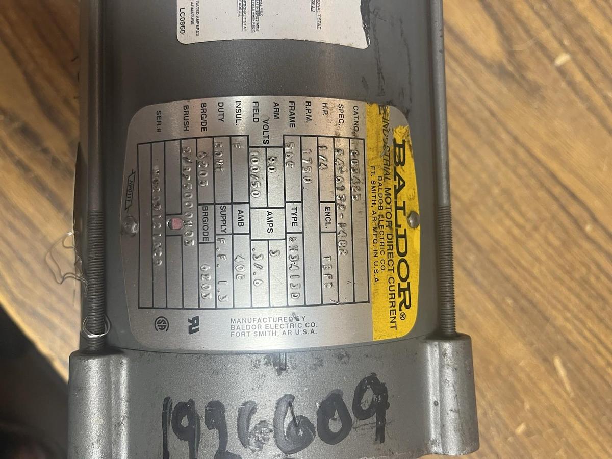 Used BALDOR,CD3425,DC MOTOR 1/4HP 1750RPM 56C 90VDC