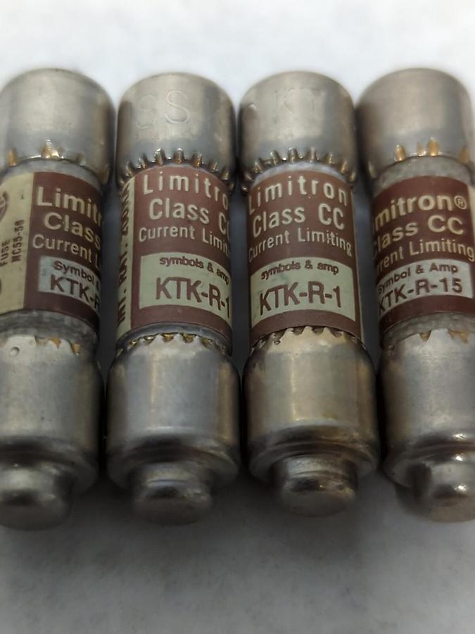 COOPER BUSSMANN,KTK-R-15,LIMITRON 15 AMP FUSE LOT OF 4 NOS