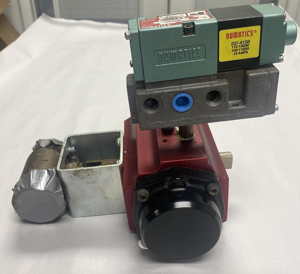Used Watts,PA400,Pneumatic Actuator/Numatics 082SA43BK Solenoid Valve