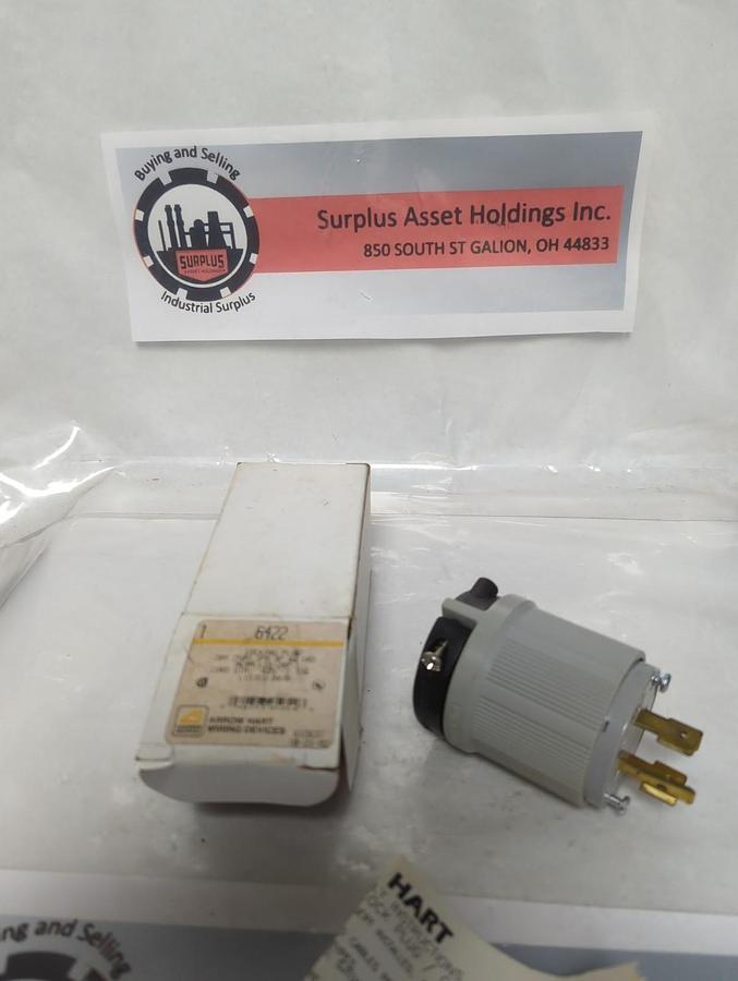 ARROW HEART,6422,LOCKING PLUG NEMA 1 15-20P 250V 20A 3PH 3P 4W NOS