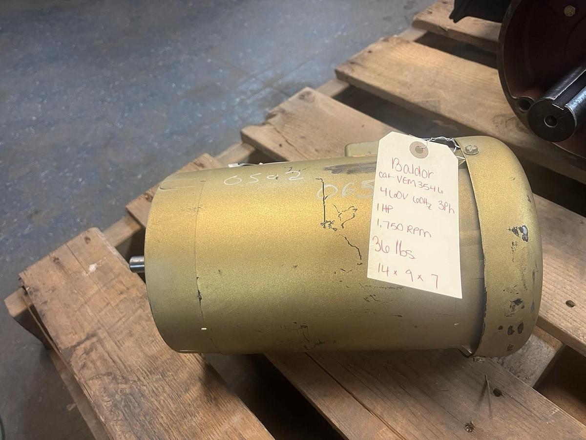 Used BALDOR,VEM3546,SUPER E MOTOR 1HP 1750RPM 3PH 56C