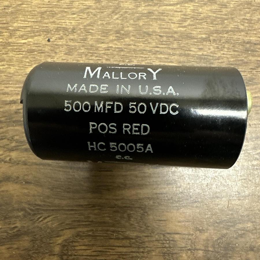 Mallory,HC-5005A,Capacitor 500MFD 50VDC