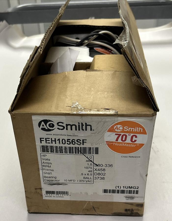 Used AO SMITH,FEH1056SF,1/2HP 460V 1075RPM 48 FRAME NEW