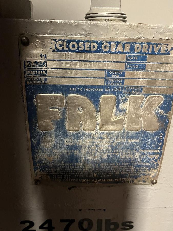 Used Falk,Primary-B.O.F.,Enclosed Gear Reducer Ratio 54.902 Input RPM 575