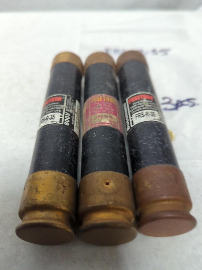 Used COOPER BUSSMANN,FRS-R-35,FUSETRON 35 AMP FUSE LOT OF 3 PRE-OWNED