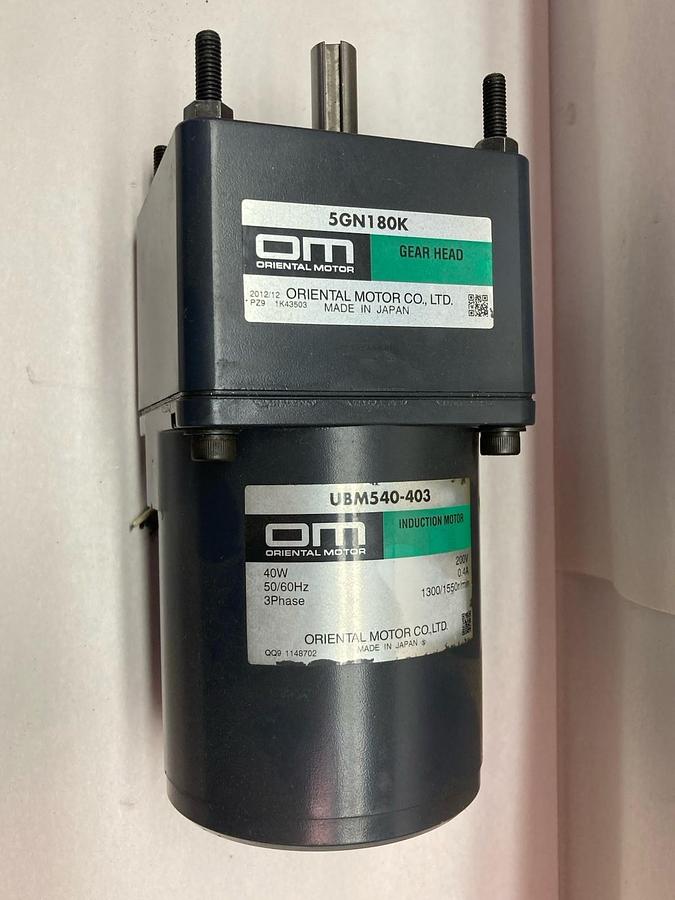 Used Oriental Motor,UBM540-403,Motor w/ Gear Head 5GM180K