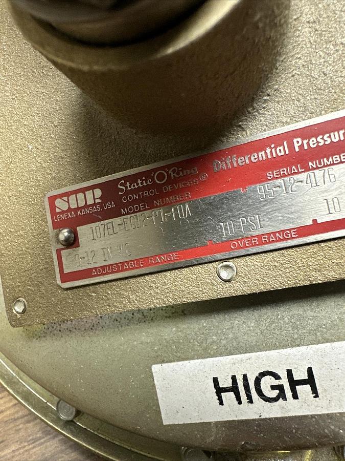 Used Static O Ring,I07EL-EG12-P1-FOA,Differential Pressure Switch