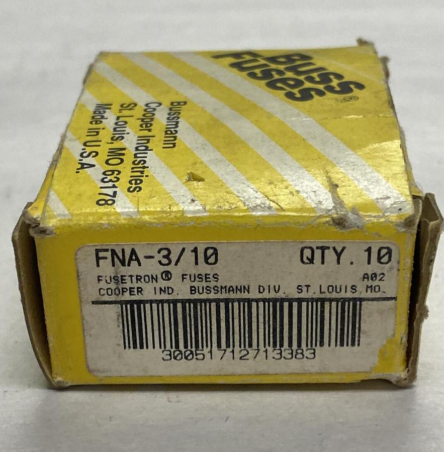 Cooper Bussmann,FNA-3/10,Fusetron Fuse Lot Of 9 NOS
