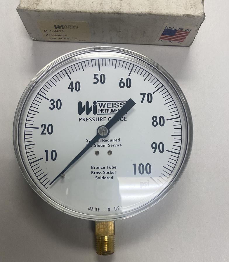 WEISS INSTRUMENTS,4CTS,PRESSURE GAUGE 60PSI NOS
