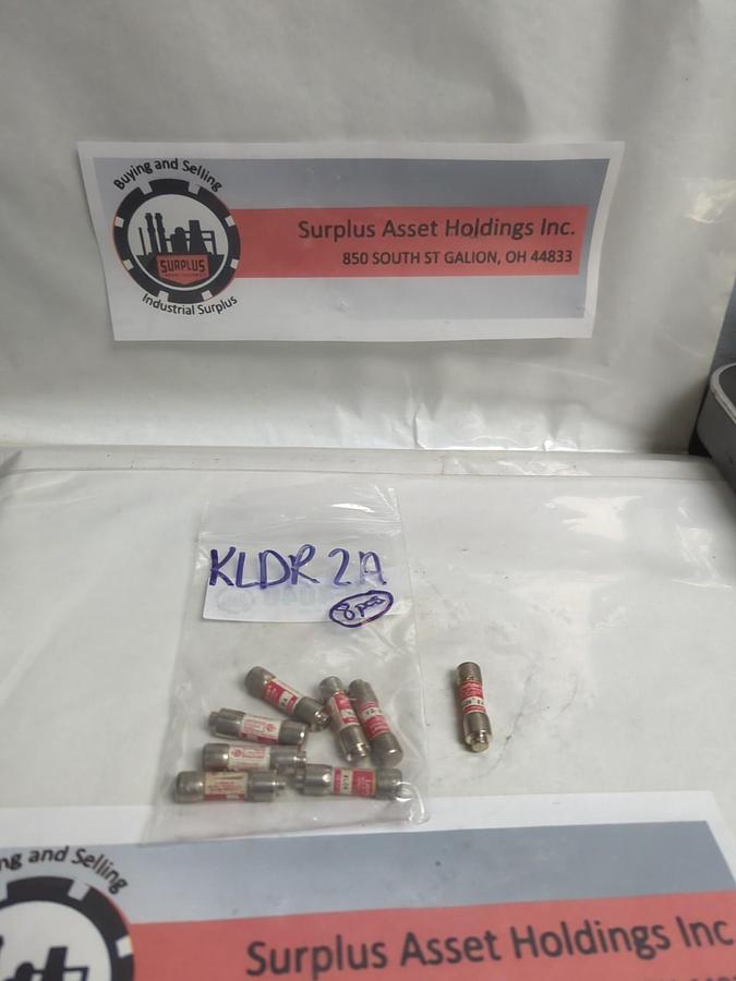 Used LITTELFUSE,KLDR-2,SLO-BLO 2 AMP FUSE LOT OF 8 PRE-OWNED