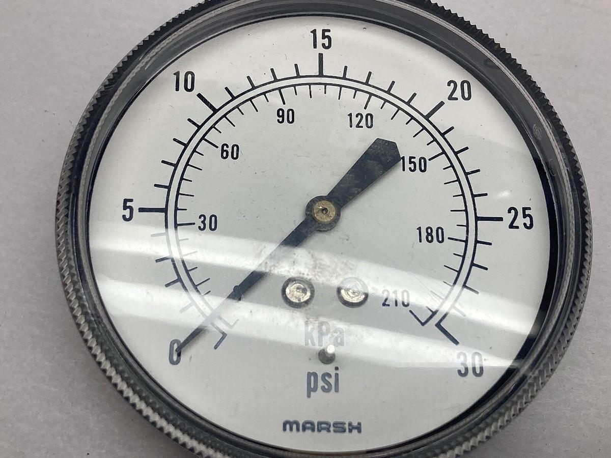 Used Marsh,0-30psi 0-210 kPa,Pressure Gauge