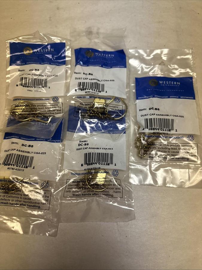 Used Western Enterprises,DC-B8,Dust Cap Assembly CGA-023 LOT of 5