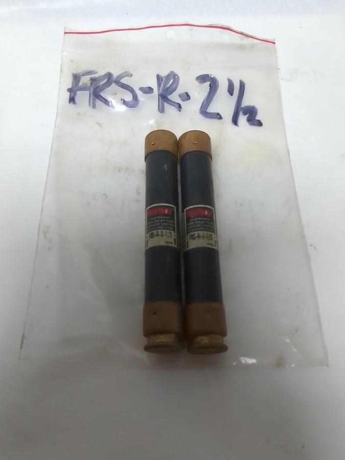 Used COOPER BUSSMANN,FRS-R-2-1/2,FUSETRON 2-1/2 AMP FUSE LOT OF 2