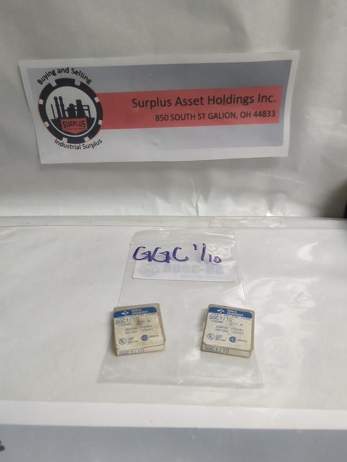 GOULD SHAWMUT,GGC-1/10,FAST ACTING 1/10 AMP FUSE LOT OF 10 NOS