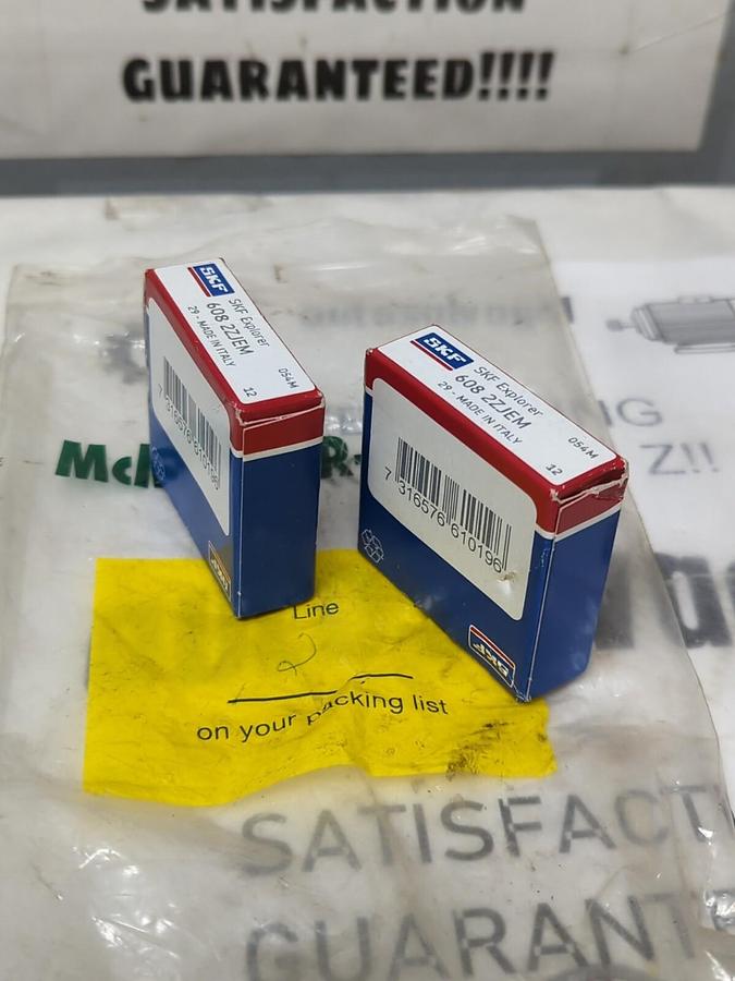 SKF,608 2ZJEM,DEEP GROOVE BALL BEARING LOT OF 2 NOS