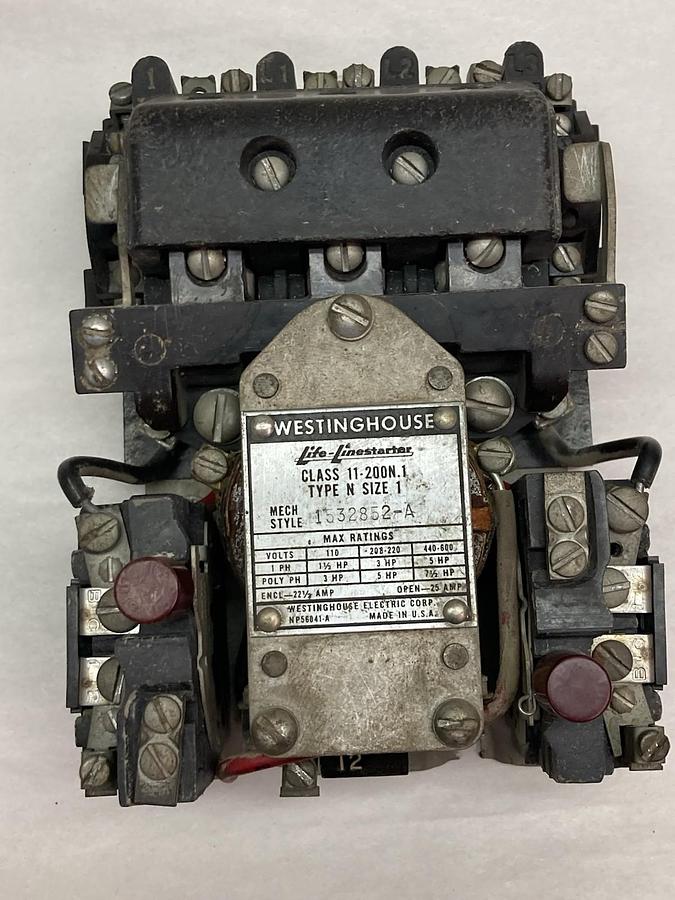 Used Westinghouse,1532852-A,Motor Starter Life-Linestarter Type N Size 1 Cl 11-200N.1