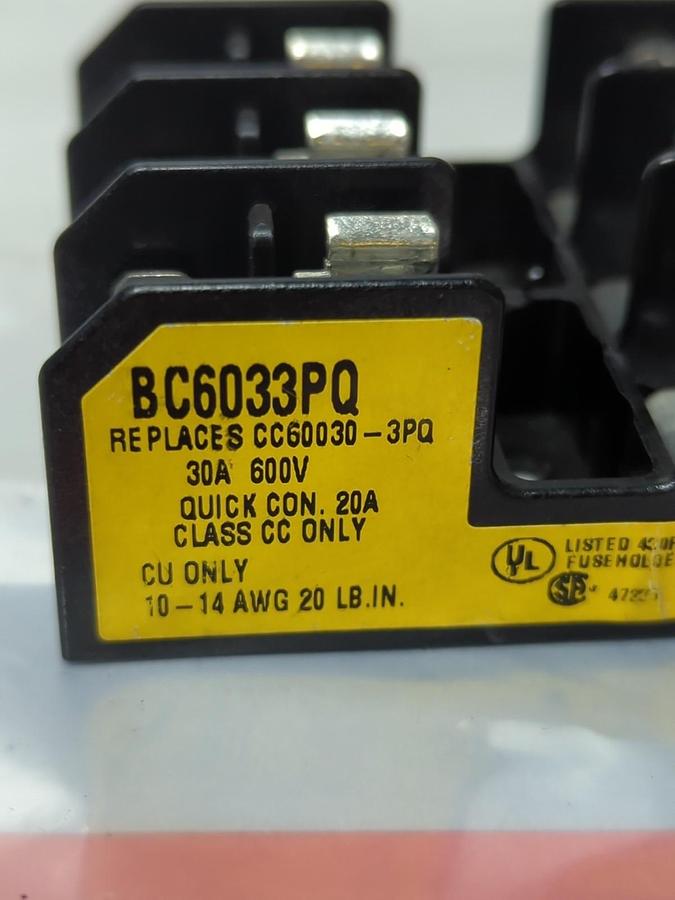 COOPER BUSSMANN,BC6033PQ,FUSE HOLDER 600V 30A NOS