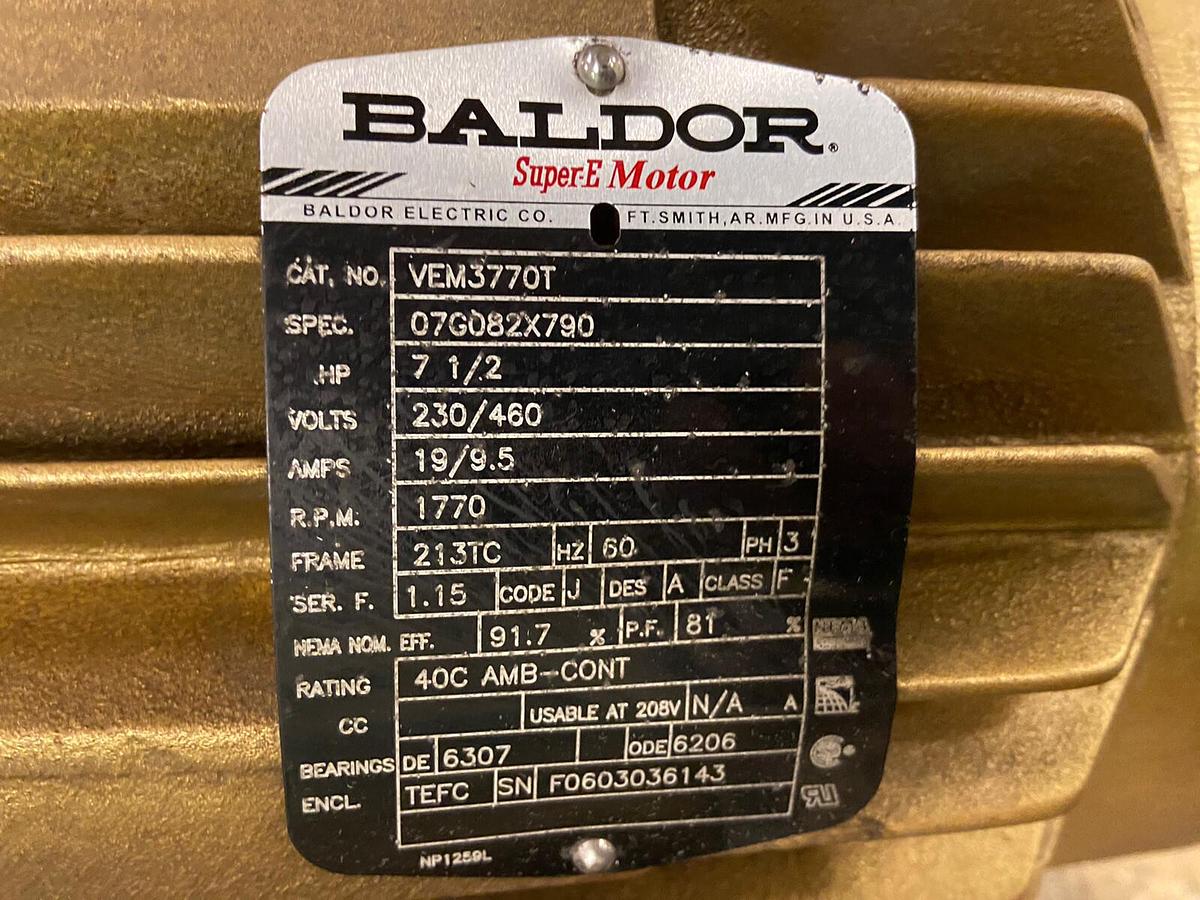 Baldor,VEM3770T,7.5Hp SUPER E MOTOR 213TC 1770RPM 230/460V NOS