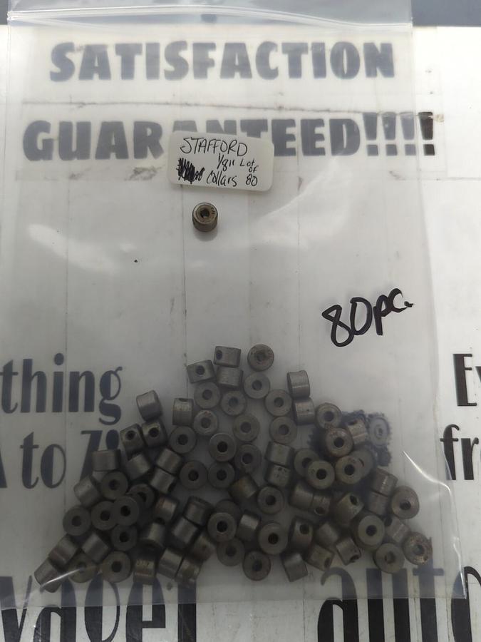 STAFFORD,1/8 INCH,BORE STEEL SET SCREW SHAFT COLLARS LOT OF 80 NOS
