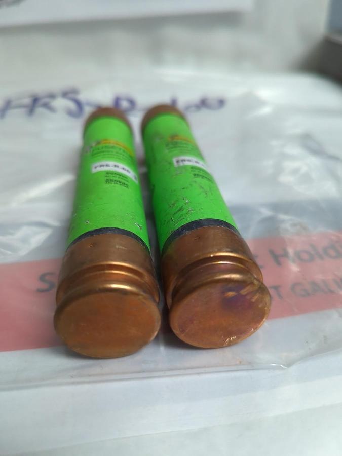 Used COOPER BUSSMANN,FRSR60,FUSETRON 60 AMP FUSE LOT OF 2 PRE-OWNED