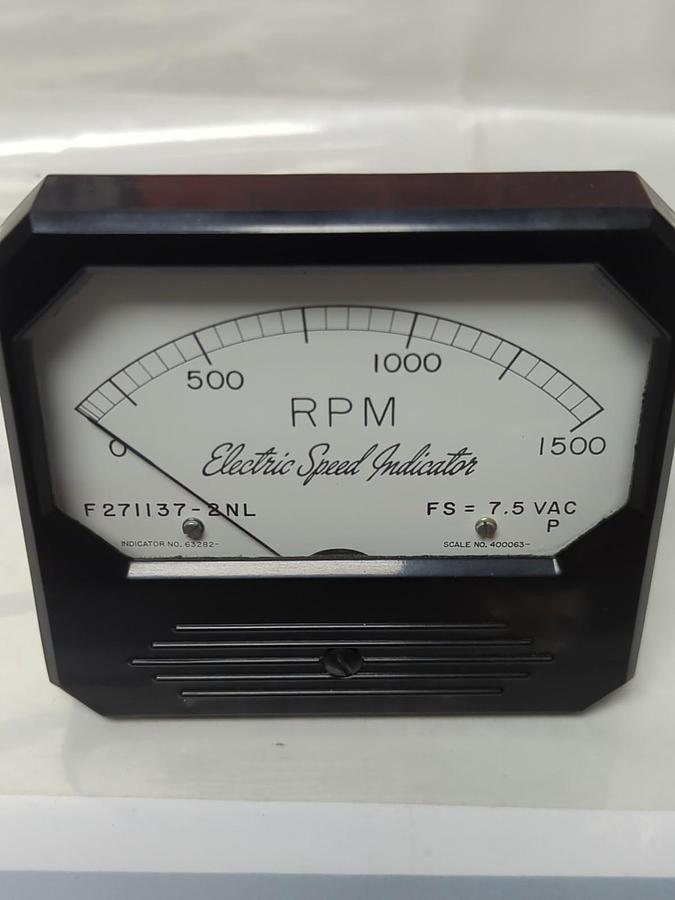 Used TRIPLETT,F271137-2NL,ELECTRIC SPEED INDICATOR METER 0-1500 PRE-OWNED