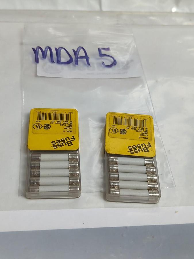 COOPER BUSSMANN,MDA-5,5 AMP FUSE LOT OF 10 NOS
