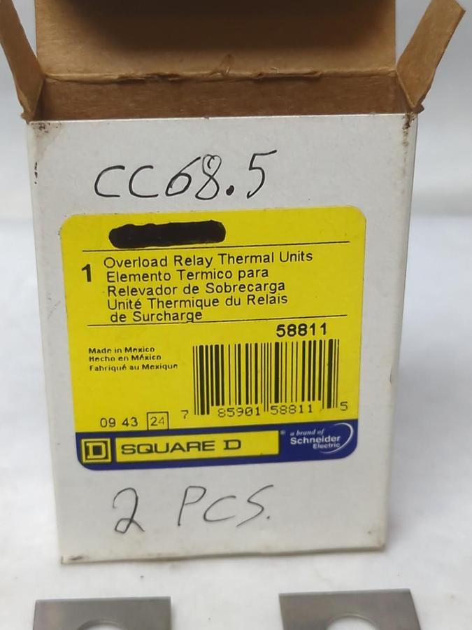 SQUARE D,CC68.5,OVERLOAD HEATER ELEMENT LOT OF 2 NOS