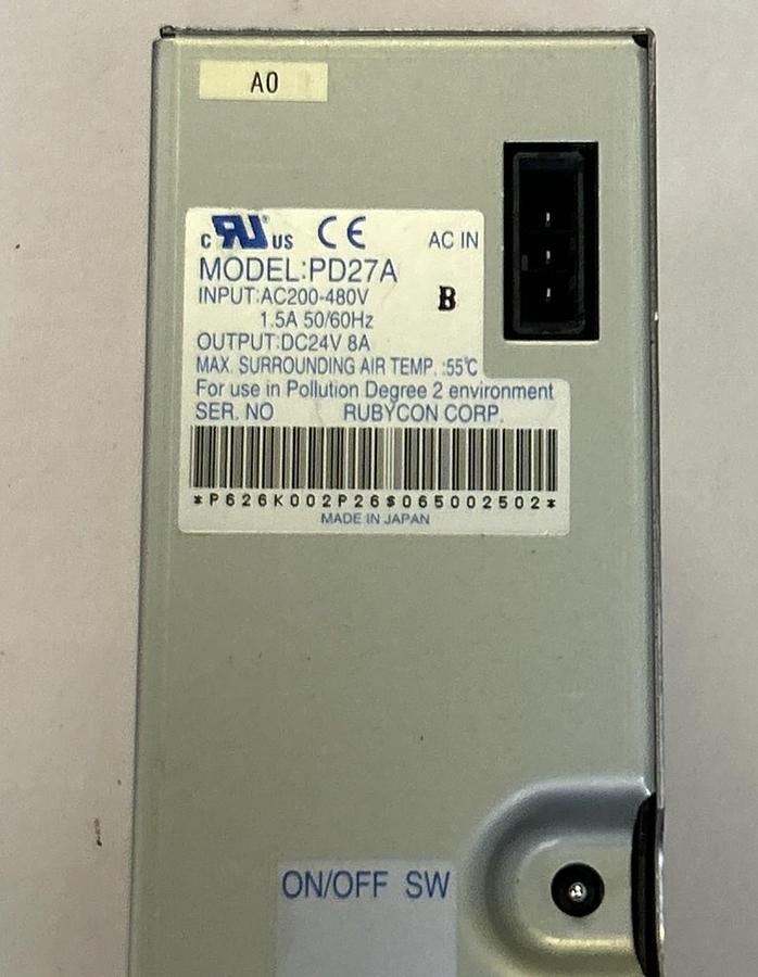 Used RUBYCON CORP,PD27A,POWER SUPPLY
