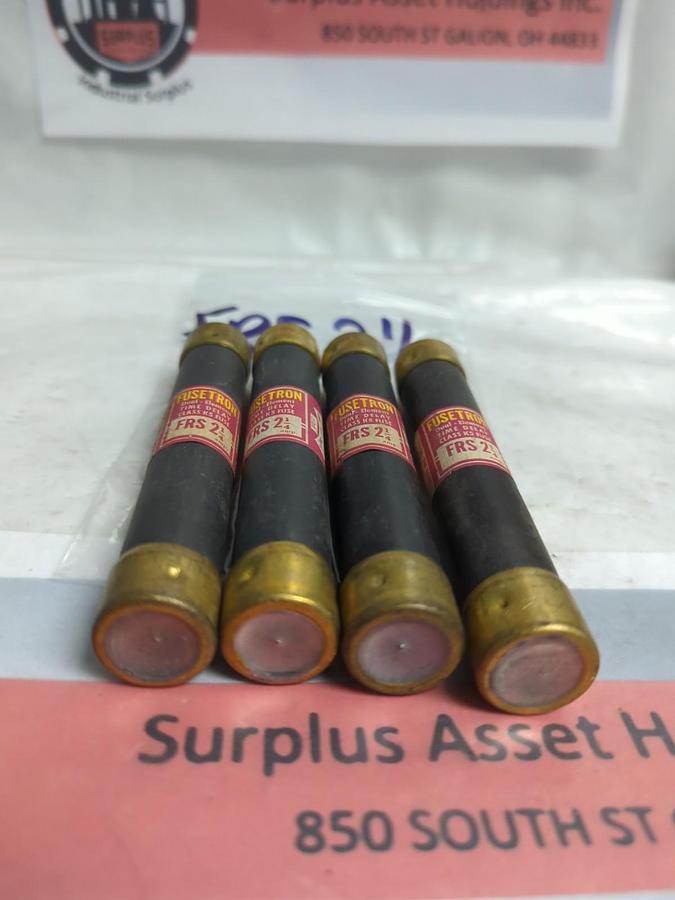 Used COOPER BUSSMANN,FRS 2-1/4,FUSETRON 2-1/4 AMP FUSE LOT OF 4 PRE-OWNED
