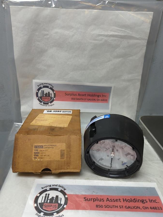 WIKA,232.34,GAUGE 4-1/2 IN FACE 1/4 IN NPT BOTTOM MOUNT NOS