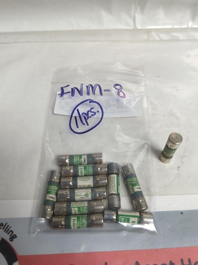 Used COOPER BUSSMANN,FNM-8,FUSETRON 8 AMP FUSE LOT OF 11 PRE-OWNED