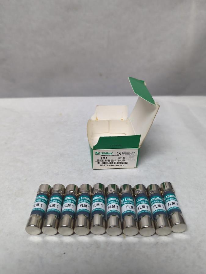 LITTELFUSE,FLM1,TIME-DELAY 1 AMP FUSES BOX OF 10 NOS
