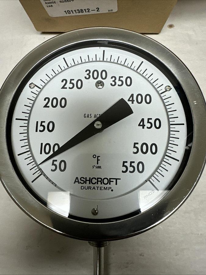 Ashcroft,C-600B-01-AN,Duratemp Everyangle Dial Thermometer NEW