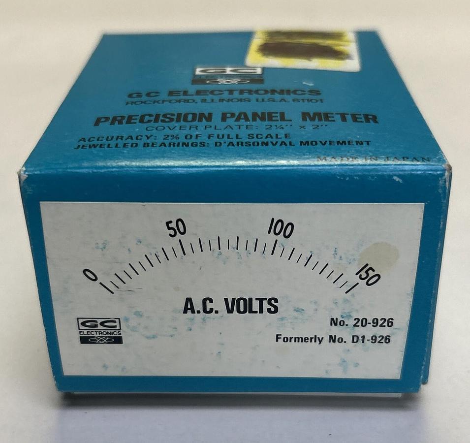 GC ELECTRONICS,20-926,PRECISION PANEL METER 0-150 AC VOLTS NOS